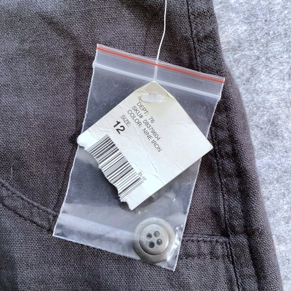 Envision Studio‎ Linen Blend Crop Straight Leg Mid-Rise Pants Size 12 Gray Blue - Picture 10 of 10